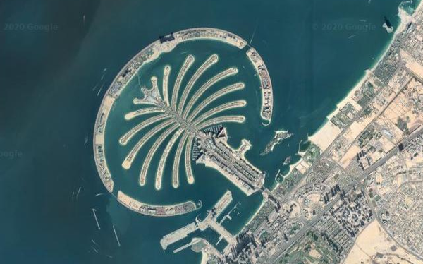 Palm Islands, Dubai on Google Maps