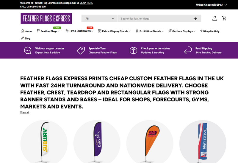 Feather Flags Express - Screenshot